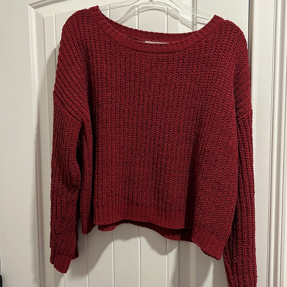 Red chunky sweater